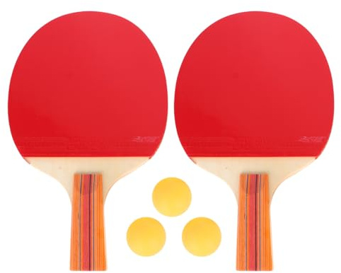 Kisangel Set Raquettes Tennis de Table Anti-dérapantes avec Balles pour Entraînement Raquettes Pong à Haute Élasticité Adaptées Débutants et Joueurs de Tout Âge Poignées Coloris Aléatoire