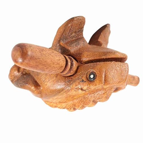 Zerodis Instrument de Musique Artisanal en Bois, Décoration Quotidienne, Jouet Sonore éducatif Amusant pour Enfants et Décoration de la Maison, Grenouille Guiro en Bois (#01)