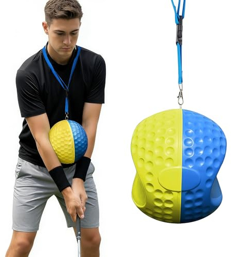 Msiud Palla da Golf Swung Trainer, Correzione Postura e Movimento Esercitatore Portatile per Migliorare Oscillazione Palla da Golf Swing Trainer per Principianti e Golfisti con Cordino di Trasporto