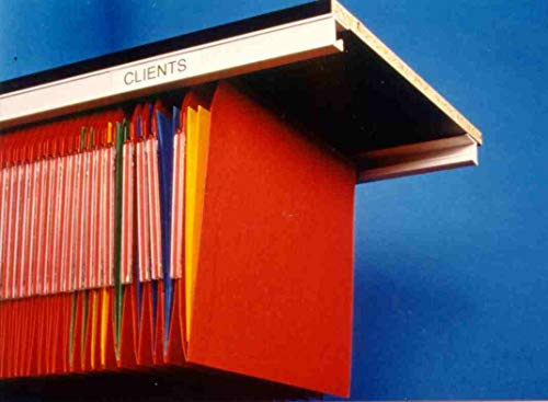 Set di 2 guide in alluminio da avvitare sotto a mensole di legno per cartelle sospese