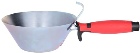 STUBAI Mörtelpfanne verzinkt 180 mm | Profi Gipserpfanne inkl. 2K-Heft für Putz- und Spachtelarbeiten, Betonarbeiten und zum Fliesenlegen im Innen- als auch im Außenbereich