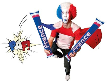 P'tit Clown - Clap Clap Gonflable - Parfait pour Supporter la France Lors des Célébrations et Événements Sportifs - Plastique - x2 (France)