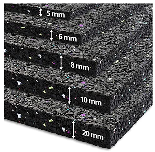 etm Anti-Vibrations-Waschmaschinenmatte - Schallschutzmatte, Dickes Gummi, Schall- und Stoßdämpfend, Dicke: 10 mm; 500 x 62,5 cm