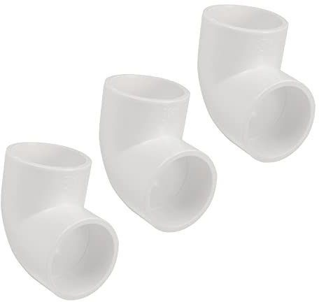 Othmro 3,2 cm ID PVC Fitting Ellenbogen 90 Grad rechtwinklig 3 Stück, Möbelqualität Rohrverschraubung Kupplung Verbinder für DIY PVC Regal Garten Unterstützung Struktur Aufbewahrungsrahmen Weiß