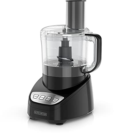 BLACK+DECKER 8-Cup Food Processor, Easy Assembly, Stainless Steel S-Blade, Shred, Slice, Chop, Puree, 450W Motor