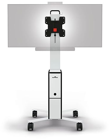Durable mobiler TV Wagen COWORKSATION®, für TV/Monitore 19-43 Zoll, 3 Fächer, weiß, 370202