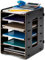 TIDYHIVE 6-Tier Letter Tray Organiser, Paper Filing Tray for Office Desk, File Holder Storage with Stackable Filing Trays, Black