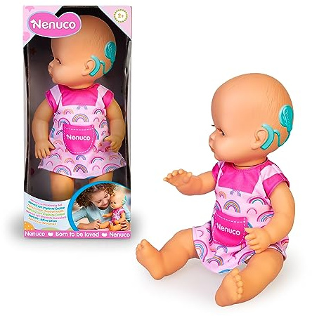 Nenuco - avec Implant Cochléaire | Ligne de Diversité Fonctionnelle et d'Inclusion - Poupée Blonde, Corps Dur de 35cm, Cadeau pour garçons et Filles à partir de 1 an,