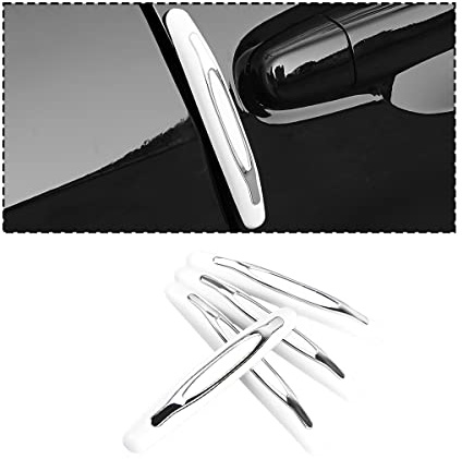 JNNJ 4 Piezas Tira Protección Parachoques, Protectores De Puertas De Automóviles, Auto Rasguños Protector Anticolisión Guardias, Protectores De Borde Puerta Coche para Automóviles, Camión(Blanco)