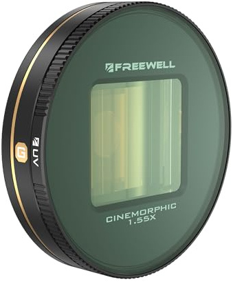 Freewell Anamorphotische Linse 1.55x Gold kompatibel mit Freewell Sherpa Cases für iPhone, Galaxy und Genius Rig Cage (Nur kompatibel mit F-Lens Mount)