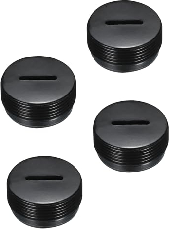 QUARKZMAN Capuchon de Porte-Balais en Plastique pour Moteur Électrique, Filetage Noir, Diamètre Extérieur de 20 mm/0,79 pouce, Hauteur de 9,5 mm/0,37 pouce, Lot de 4