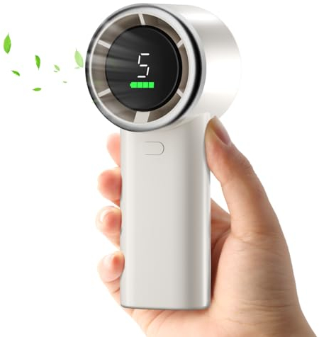 Suewidfay Handheld Fan Portable Mini usb Hand Held Fan High Speed Battery Powered Max 13000rpm with 5 Speeds 3600mAh USB Rechargeable, for Travel, Office, Camping, School, Sports
