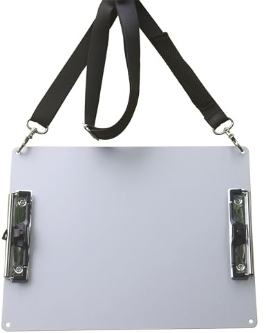 Klämbräda i aluminium, A4-storlek (24,1 x 32,4 cm), två klämbrädor med 160 cm justerbar axelrem, perfekt för konstnärer, arkitekter och ingenjörer (A4 – silver)