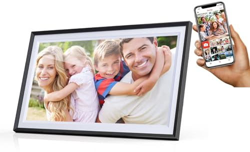 Cytem Digitaler Bilderrahmen 15.6 Zoll mit WLAN & Frameo App, 64GB Speicher, Bewegungssensor, automatische Bilddrehung, IPS Touchscreen 1920x1080, SchwarzWeiß