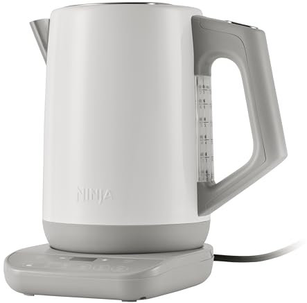 Ninja Hervidor de agua con temperatura regulable, 1,7 l, con control de temperatura, pantalla LED, fácil de usar con hervido rápido y función Hold Temp, blanco, KT200EUWH