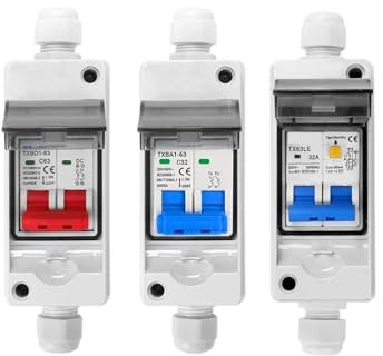 AIRUIXI Scatola di distribuzione Scatola di distribuzione elettrica Esterna HT IP65 Interruttore Automatico Solare AC DC MCB 63A RCBO PC Scatola di Giunzione in plastica(HT-2 And RCBO,50A)