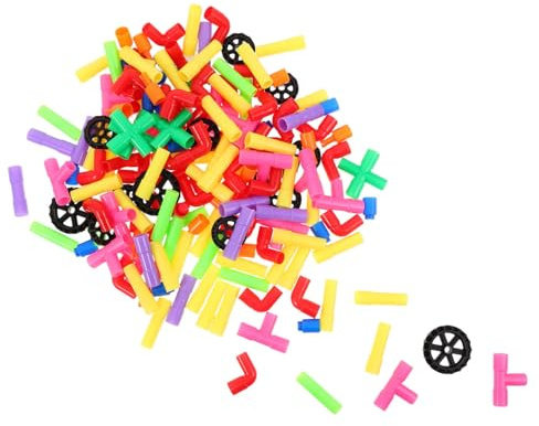 BESTonZON Rohrbausteine Für Kleinkinder Ineinandergreifendes Steckspielzeug Bausteine Aus Rohren Für Junge Mädchen Pädagogisches Lernspielzeug Konstruktionsbausteine Für Kleinkinder