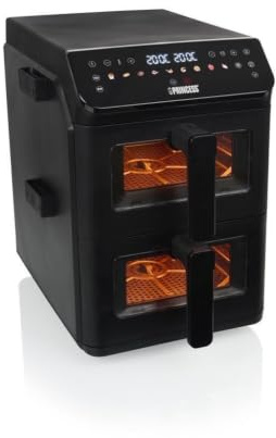 Princess Stack Airfryer, 2 x 5,6L, 3000W, 10 program, digital kontroll, två korgar, stapelbar varmluftsugn