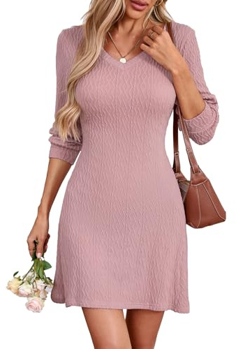 Famulily Women's Cable Knit Jumper Dress Trendy Slim Fit Twisted Texture Dress for Party Holiday Wedding Guest