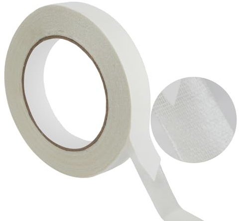 Ruban en Tissu Double Face de 2cm x 20m, Ruban Collant Textile, Ruban en Tissu Double Face pour Peut être Utilisé pour les Rideaux, les Vêtements, Tapis et Murs, Ourlet Pantalon sans Chaleur