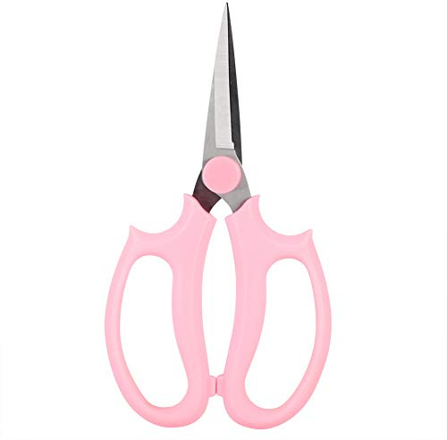 Multifunctional Floral Scissors, Pruning Shears for Flower Cutting, SK5 Steel Blades with ABS Handle, 6.5cm Sharp Blade for Gardening, Floral Arrangement, and Fruit Trimming, Durab (Pinkish)