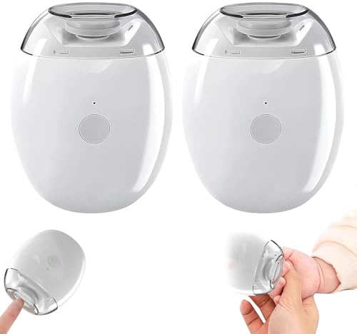 Lime à ongles automatique, coupe-ongles électrique avec lumière LED et 3 vitesses, lime et polisseuse à ongles automatique et silencieuse pour bébés, enfants, adultes et seniors (2 Pcs)
