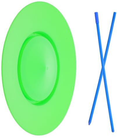 ABOOFAN Platos de Malabarismo de Plástico para Circo con Palo, Rotación y Fácil de Aprender, Ideales para Actuaciones al Aire Libre y Principiantes