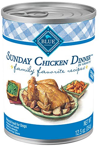 Blue Buffalo Family Favorites Adult Wet Dog Food, Made with Natural Ingredients, Sunday Chicken Dinner, 12.5-oz Can (Pack of 12)