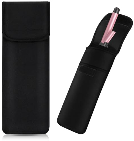 Heat-Resistant Storage Bag Travel Case Cover Pouch for Hair Straightener Curling Iron Flat Iron (Black)