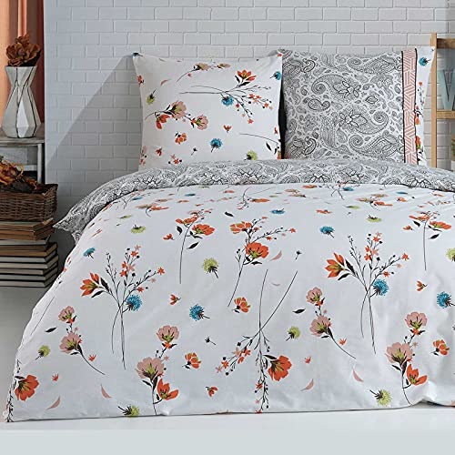 Buymax® Bettwäsche 135x200 100% Baumwolle 2-Teilig Bettbezug - Bettwäsche-Sets 135 x 200cm mit 1 mal Kissenbezug 80x80cm, ÖKO-TEX Renforcé-Bettdeckenbezug Set mit Reißverschluss