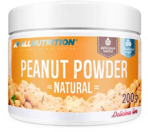 ALLNUTRITION Sugar Free Peanut Powder - Low Fat Peanut Butter - No Sugar Peanut Cream with 50% Protein - Low Calorie Sweets - No Palm Oil - Vegan and Keto Friendly - 200g Natural