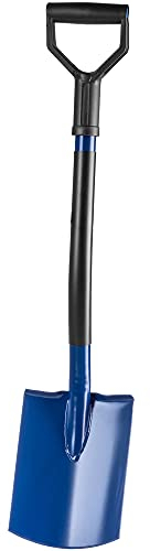 KADAX Bêche de jardin avec tête en acier, pelle avec manche en métal, pelle de jardin avec poignée en D, pelle funéraire, pelle de pionnière (ronde)