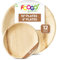 FOOGO Green 24pcs Disposable Palm Leaf Plates, 12x Large Round, 12x Small Side Plates, Like Disposable Bamboo, Strong Paper, Party Wedding, Eco Friendly Biodegradable