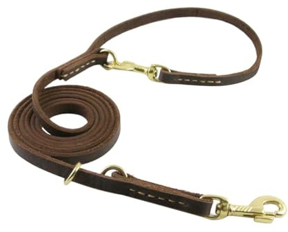 Freihändige Hundeleine, 2,3Meter/8Fuß Leder Führleine, verstellbare Trainingsleine für kleine, mittelgroße und große Hunde beim Laufen und Gehen