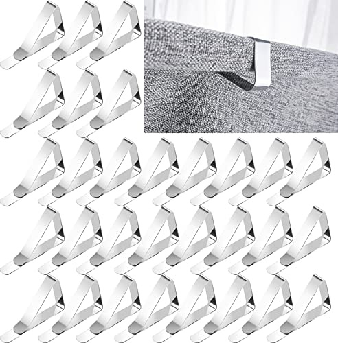 DHYLRICHER 60pcs Tablecloth Clips,Heavy Duty Picnic Table Clips, Stainless Steel Table Cloth Cover Clamps, Table Cloth Holders Ideal for Home Wedding Party Indoor Outdoor Camping Picnic