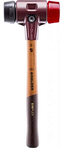 SIMPLEX-Schonhammer, Gummikomposition/Plastik; mit Tempergussgehäuse und hochwertigem Holzstiel | D=30 mm | 3026.030