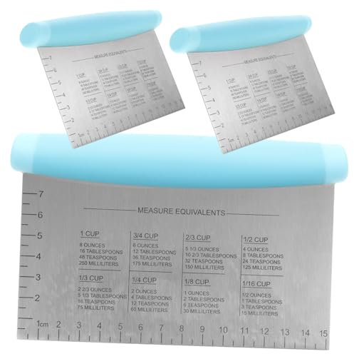 IMIKEYA 3 Pièces Grattoir à Pâte Grattoir pour Plaque Chauffante Grattoir à Pâtisserie Grattoir à Fondant Kits De Barbecue Outils De Gril Farine des Couteaux Acier Inoxydable