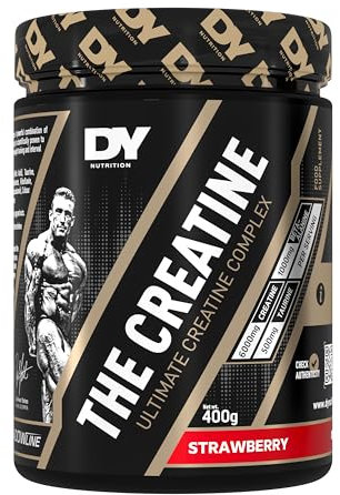 DY Nutrition The Creatine Complex 400g - High Performance Creatine Monohydrate Powder with Beta Alanine, Taurine + B Vitamins for Muscle Endurance, Pump & Recovery x40 Servings (Strawberry Flavoured)