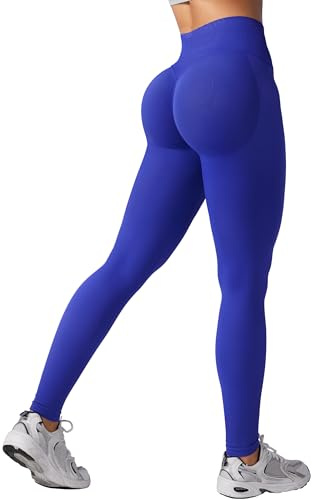 ZAAYO Seamless Butt Lifting Gym Leggings for Women UK High Waist Tummy Control Fitness Opaque Stretchy Sport Yoga Tights Pants Deep Sea S