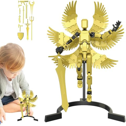 Rrlihjgu Figurine d'action imprimée en, figurines d'assemblage imprimées en,Figurines de robots d'action à assemblage mobile - Robot articulé multifonctionnel décoratif avec articulations