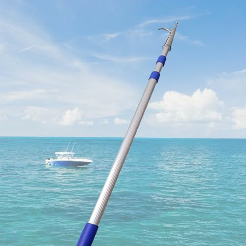 Bootshakenstange Robuste Dockstangen für Andocken von Booten, Teleskop-Verlängerungsstangenhaken für Schiffe/Yachten/am Meer/Strand, 3 4 5 6 7 8 m Push-Pull-Stick(1.4 m - 4.0 m/4.6 ft - 13 ft)