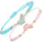 simarro 2 Stück Freundschaftsarmband, Verstellbares BFF-Armbänder Schmetterlingsarmbänder Freundschaftsarmbänder Armband Schmetterling für Beste Freunde Schmuckgeschenke(Blau+Pink)
