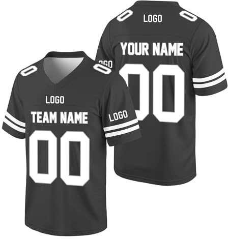 Custom American Football Jersey Personalized Printed Team Name Number Sports Uniform for Men Women Youth Breathable & Moisture-Wicking Practice Shirt for Football Games Training