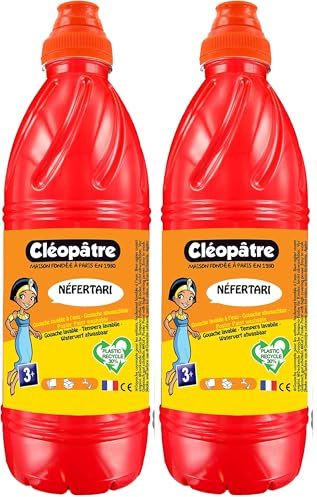 Cléopâtre - PGBB1-13C - Peinture Gouache Néfertari Baby - Rouge Vif - Flacon 1 L (Lot de 2)