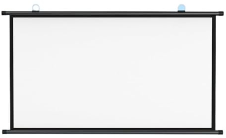 Portable Roll-Up Projector Screen, Manual Pull Down Projector Screen Black Multiple Sizes 4:3 16:9 Indoor Outdoor(72 Inch 16:9)
