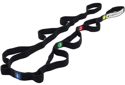 THERABAND Stretch Strap with Loops to Increase Flexibility, Dynamic Stretching Tool for Athletes Including Dancers, Cheerleaders, Gymnasts, Runners, Pilates and Yoga Elastic Stretch Out Band