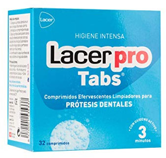 LACER Protabs Tabletas Limpiadoras de Prótesis Dentales 32 comprimidos