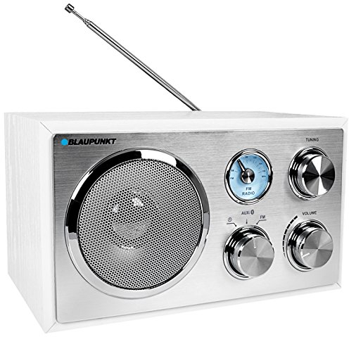 Blaupunkt RXN 180 Nostalgieradio in zeitlosem Holz-Design, mit PLL-UKW-FM-Radio, Bluetooth, AUX-IN, einfache Bedienung, hochwertige Drehregler & Holzkorpus für kraftvollen Klang, Weiß