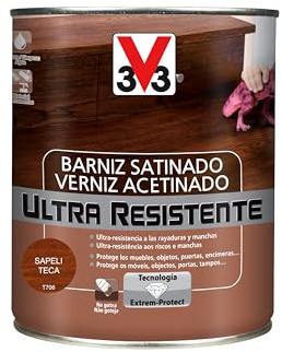V33 BARNIZ INTERIOR ULTRA RESISTENTE SATINADO SAPELI 0,75L