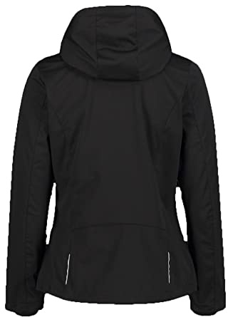 CMP - Leichte Softshelljacke für Damen mit abnehmbarer Kapuze, Schwarz, D46